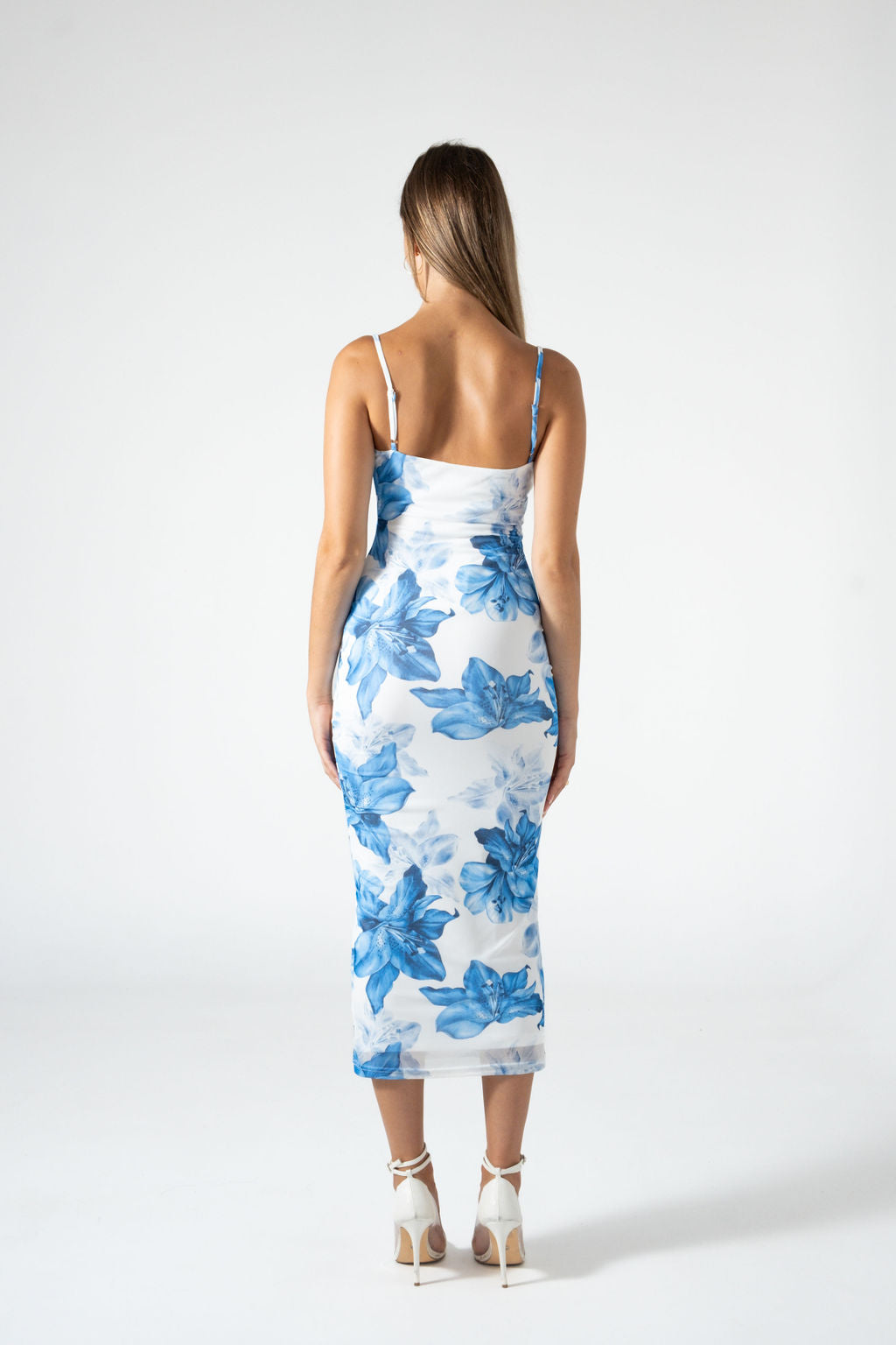 Blue Flower Midi dress